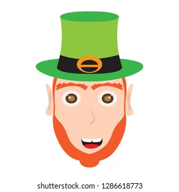 Avatar of a surprised irish elf. Vector illustration design