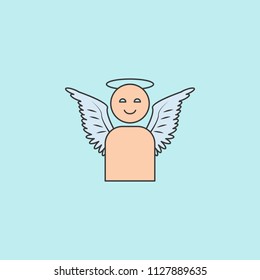 avatar of a sweet angel  icon. Element of angel and demon icon for mobile concept and web apps. Filled outline avatar of a sweet angel  icon can be used for web and mobile on blue background