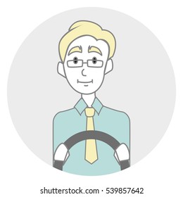 avatar taxi driver in a circle soft colors