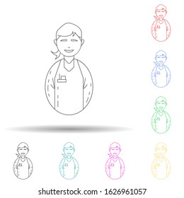 avatar teacher multi color style icon. Simple thin line, outline vector of avatars icons for ui and ux, website or mobile application