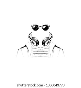 avatar template for design glasses headphones illustration