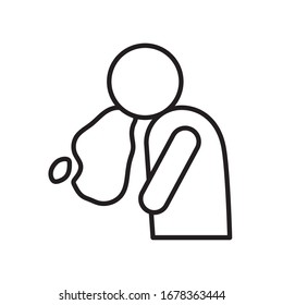 Avatar lanzando un diseño de línea icono de atención médica higiene atención de salud ayuda de emergencia clínica y tema del paciente Ilustración vectorial