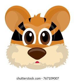 Avatar of a tiger on a white background, Vector illustration