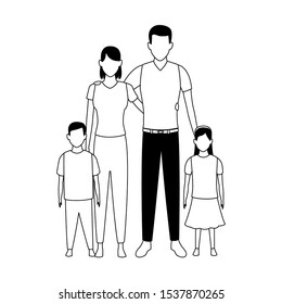 avatar traditional family icon over white background, vector illustration
