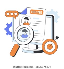 Avatar under magnifying glass, concept of headhunting