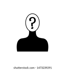 Avatar of unknown person, web pictogram. Sign of incognito man. Anonymous icon