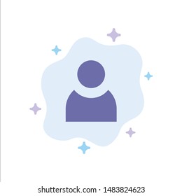 Avatar, User, Basic Blue Icon on Abstract Cloud Background