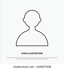 Avatar, User, Basic Line Icon Vector