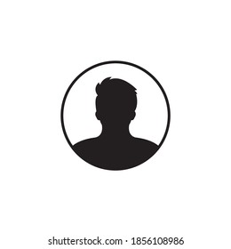 avatar user black icon on white background logo design vector