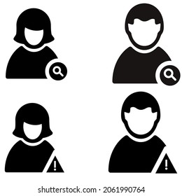 avatar and user icon set, Illustration isolated on a white background. Vector gray sign symbol