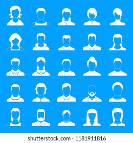 Avatar user icon set. Simple illustration of 25 avatar user vector icons for web