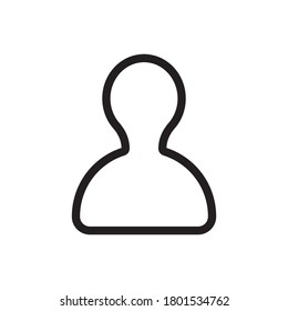 Avatar (User Interface) icon outline vector. isolated on white background