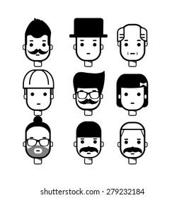Avatar and user line icons