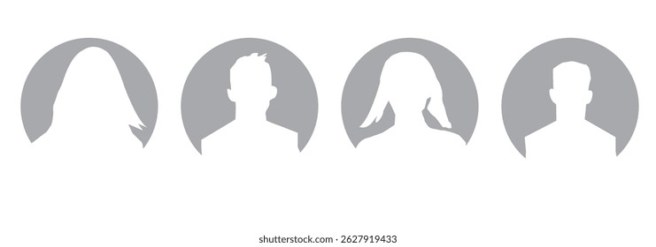 Avatar, perfil de usuario, icono de cara, silueta neutral de género, imagen de perfil. Adecuado para perfiles de redes sociales, iconos, pantallas de inicio y como Plantilla.