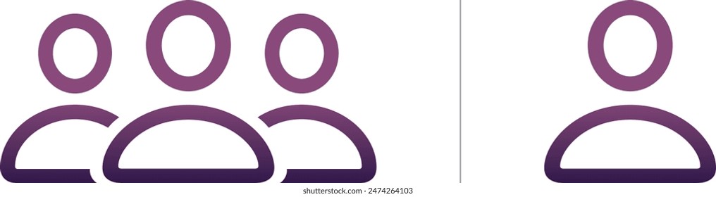Avatar, user profile, person icon, gender neutral, team group of people silhouette picture. Social media Blank users portrait icons hero page template web editable Vector flat illustration in gradient