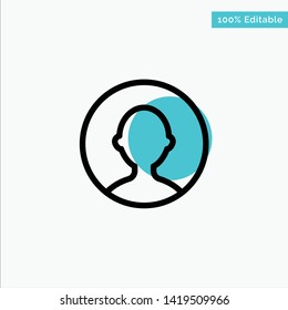 Avatar, User, Profile turquoise highlight circle point Vector icon
