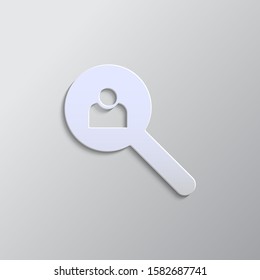 avatar, user, search paper style, icon- Paper style vector icon.