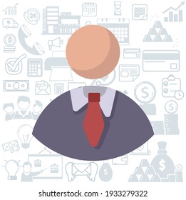 Avatar vector flat illustration, businessman Avatar vector illustration