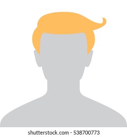 Avatar Vector. Icon Funny Person With Long Orange Hair. Male Default Placeholder Avatar Profile Gray Picture Isolated on White Background For Your Design. Vector illustration