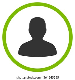 Avatar vector icon. Style is bicolor flat circled symbol, eco green and gray colors, rounded angles, white background.