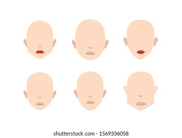  Avatar vector icons isolated on white
( man and woman head forms ) 