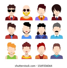 Avatar vector icons isolated on white
( man and woman avatar ) 