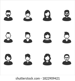 Avatar vector icons on white background