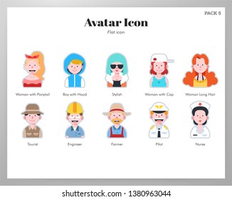 Avatar vector illustration in flat color design