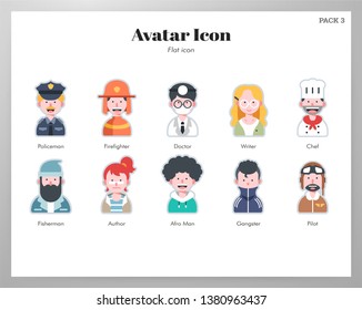 Avatar vector illustration in flat color design