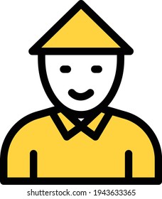 icono de color de línea vectorial de avatar