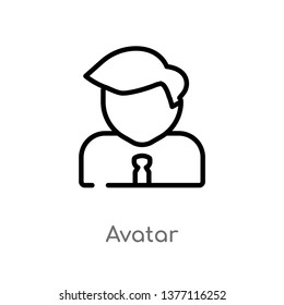 avatar vector line icon. Simple element illustration. avatar outline icon from strategy concept. Can be used for web and mobile