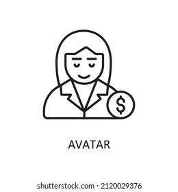 Avatar Vector Outline Icon Design illustration. Banking and Payment Symbol on White background EPS 10 File