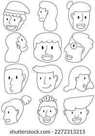 Avatar vector set, Avatar simple cartoon style. Face simple cartoon style.