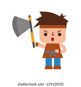 Avatar of a video game warrior with ax