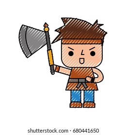 Avatar of a video game warrior with ax