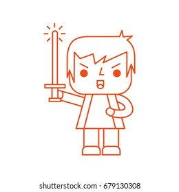Avatar of a video game warrior with sword