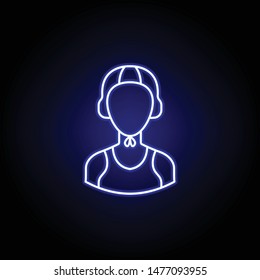 avatar water polo line icon in blue neon style. Signs and symbols can be used for web logo mobile app UI UX