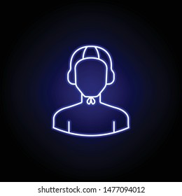 avatar water polo line icon in blue neon style. Signs and symbols can be used for web logo mobile app UI UX