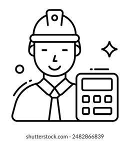 Avatar wearing hard hat, icon of labor