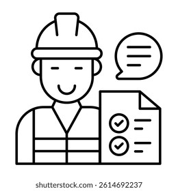 Avatar wearing hard hat, icon of labor