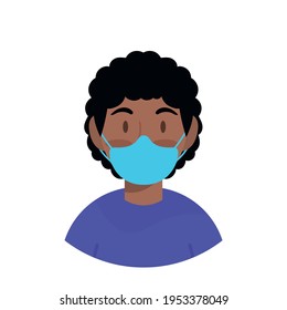 avatar wearing mask vector editable