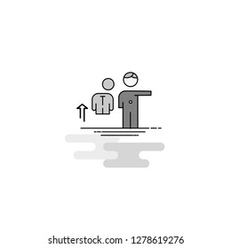 Avatar Web Icon. Flat Line Filled Gray Icon Vector