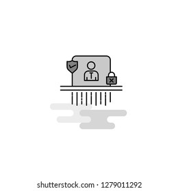 Avatar Web Icon. Flat Line Filled Gray Icon Vector