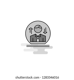 Avatar Web Icon. Flat Line Filled Gray Icon Vector