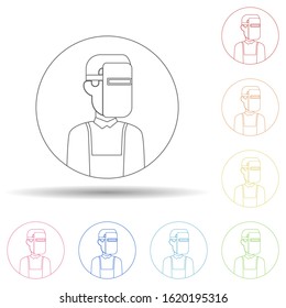 Avatar of welder in multi color style icon. Simple thin line, outline vector of avatar icons for ui and ux, website or mobile application
