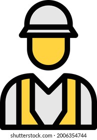 avatar with white backgound.symbol of archeologist colour line icon. 