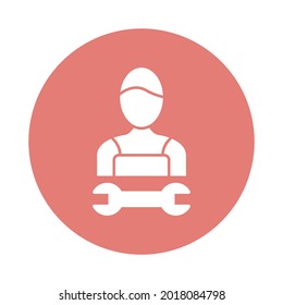 Avatar white glyph with color background vector icon which can easily modify or edit 