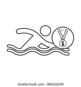 avatar winner medal first place sport vector illustration design