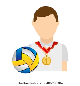 avatar winner medal first place sport vector illustration design