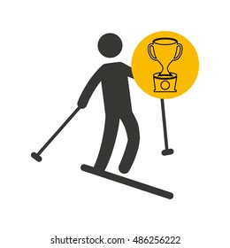 avatar winner trophy first place sport vector illustration design